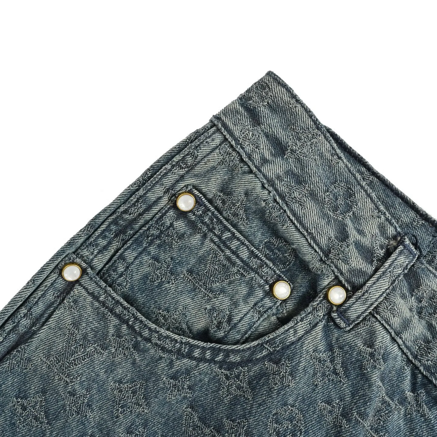 Louis Vuitton/Louis Vuitton 25ss all-over old flower jacquard suit denim shorts
